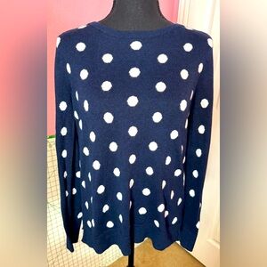 Navy/White Crew Neck Sweater